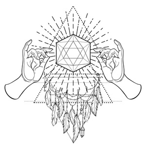 神圣几何抽象背景.良好的纺织品 t恤设计, 打印, 传单和海报背景照片