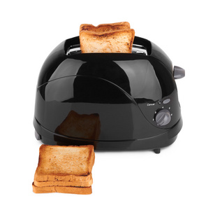 孤立的黑色烤面包机