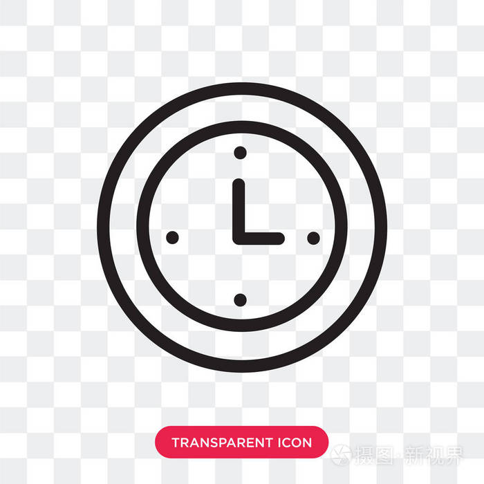 时钟矢量图标在透明背景上隔离, 时钟徽标