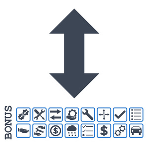 垂直交换箭头平矢量图标与奖金