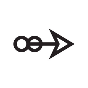 白色 backgr 上的右箭头图标矢量符号和符号