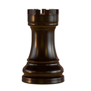 孤立的象棋雕像 3d 图