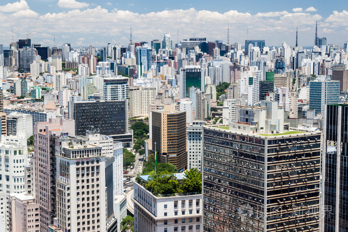 巴西圣保罗市,巴西的鸟瞰图照片-正版商用图片0smecd-摄图新视界