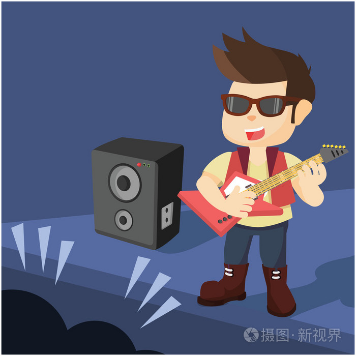 一个男人摇滚音乐会