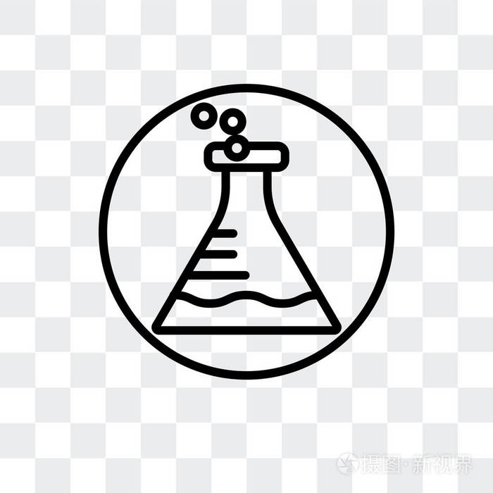 瓶子矢量图标隔离在透明背景, 烧瓶标志设计