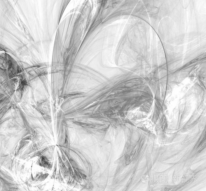 抽象黑白分形的白色背景.幻想分形纹理.数字艺术.3d 渲染.