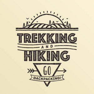 夏季野营会徽, 徽章, 贴纸, 邮票的复古风格.矢量插图照片