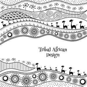 封面 杂志 横幅 卡和传单设计的非洲背景模板。矢量图