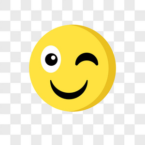 眨眼 emoji 表情矢量图标隔离在透明背景, 眨眼照片