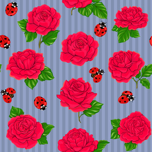 无缝装饰图案瓢虫图片