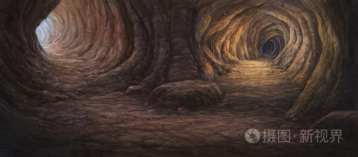 里面的洞穴绘画插图