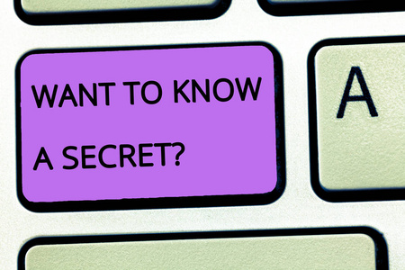 文字文本想知道一个秘密问题。泄露机密重要信息的商业概念