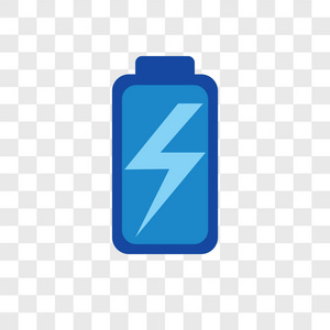 电池矢量图标在透明背景上隔离, 电池徽标概念