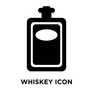 威士忌图标矢量隔离在白色背景, 标志概念的威士忌标志在透明的背景, 充满黑色符号