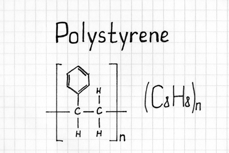 聚苯乙烯的化学配方。特写