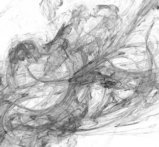 抽象黑白分形的白色背景。幻想分形纹理。数字艺术。3d 渲染。计算机生成的图像