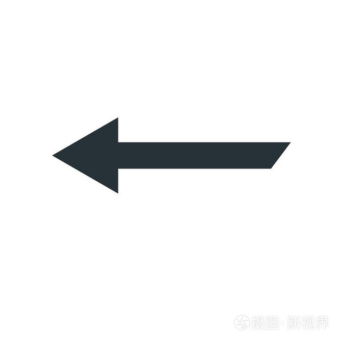 白色backgro 上的左箭头图标矢量符号和符号隔离
