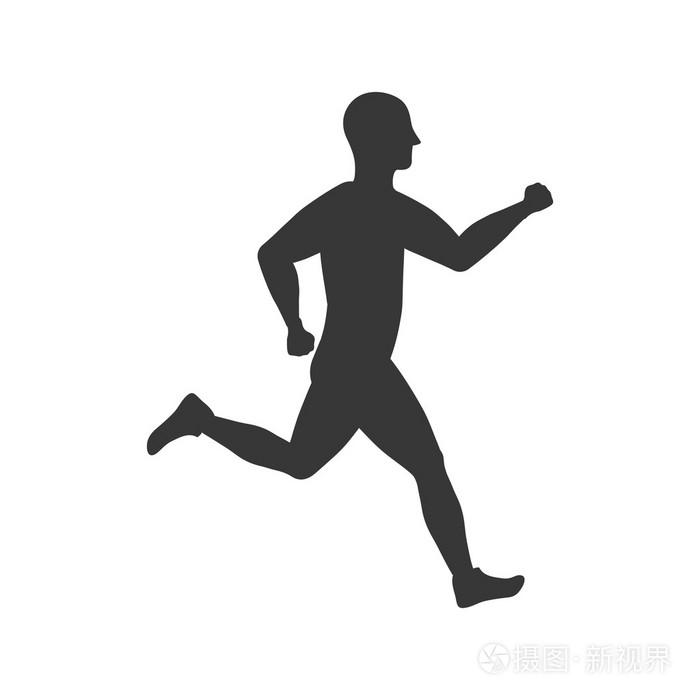 体育人跑步健身图标.矢量图形