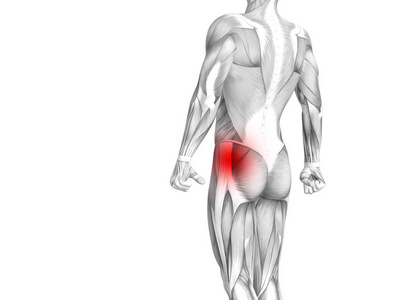 概念髋部人体解剖学与红色热点炎症关节关节疼痛的腿保健治疗或运动肌肉的概念。3d. 图示人关节炎或骨质疏松症