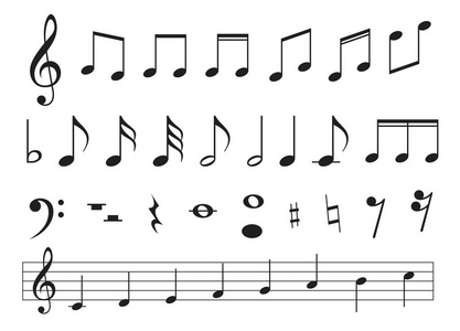 旋律上的音符图片