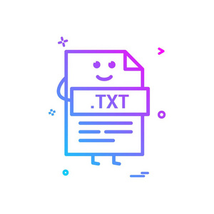 计算机 txt 文件格式类型图标矢量设计