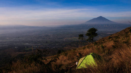 甘图尔山高西爪哇印度尼西亚