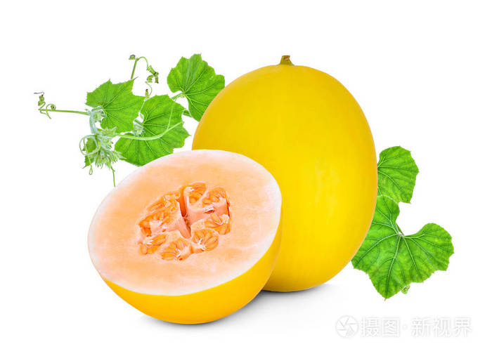 白底绿叶全,半黄甜瓜