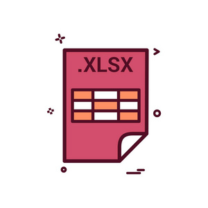 Xlsx 应用程序下载文件文件格式图标矢量设计