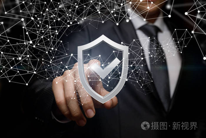 商人点击盾牌保护网络