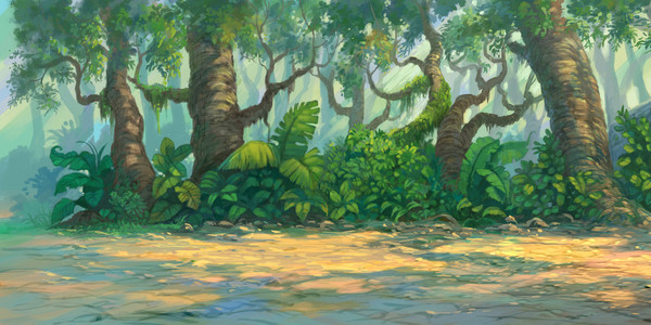 森林系绘画图片