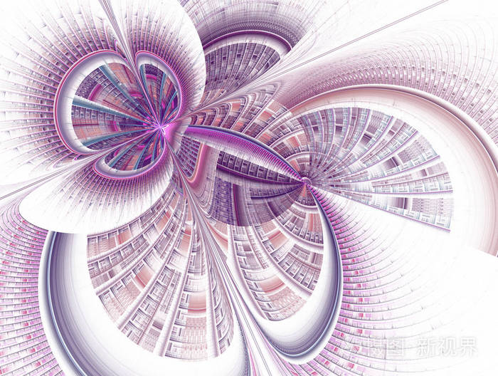 花的程式化图像和相交的螺旋线.空间和时间的无穷大.