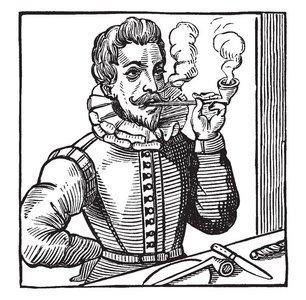 沃尔特. 罗利先生, 15541, 他是一个英国作家, 诗人, 士兵, , 朝臣, 间谍和探险家, 复古线画或雕刻