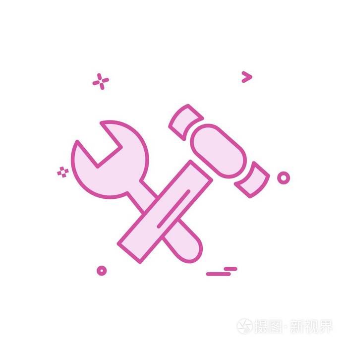 五金工具图标设计, 矢量插图