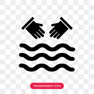 手洗矢量图标隔离在透明的背景, 手 w