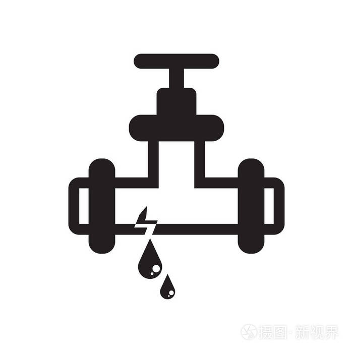 白色背景下的管道图标矢量符号和符号隔离