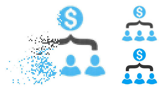 溶解像素半色调销售漏斗图标