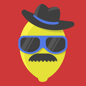 带眼镜的柠檬. 带胡子的柠檬. 我知道照片