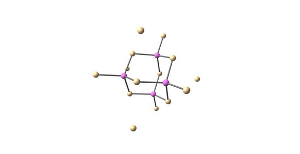 镓砷化物分子结构上白色孤立照片
