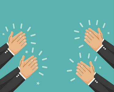 人的手鼓掌, 向量例证在平的样式照片