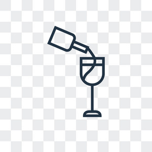葡萄酒矢量图标在透明背景下分离, 葡萄酒标志设计