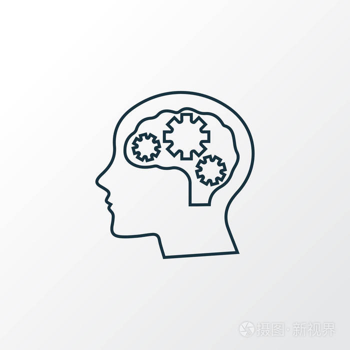 插画 心理学图标线符号.时尚风格中的优质隔离智能元素.eps