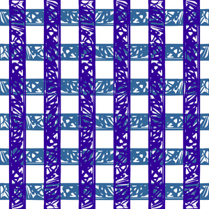 蓝色和紫色颜色的涂鸦格子向量图案