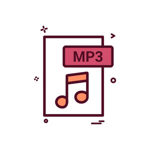 mp3 文件格式图标矢量设计