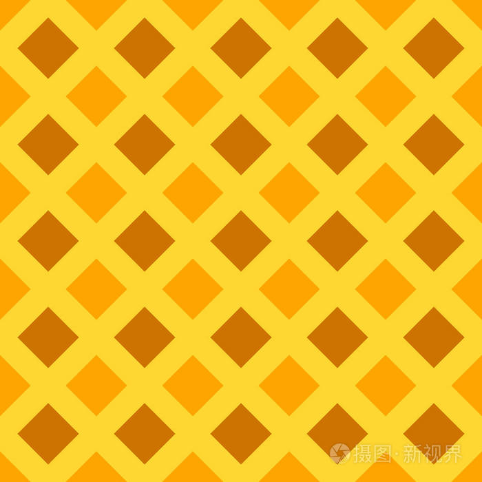 橙色色调的无缝抽象正方形图案背景