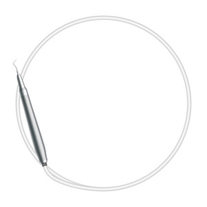 牙科牙科仪器和圆环外形框架由缆绳, 例证3d 虚拟设计隔绝在白色背景, 与拷贝空间