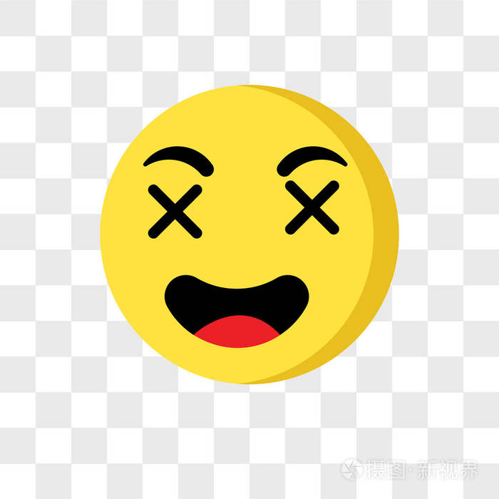 快乐emoji 表情矢量图标隔离在透明的背景, 开心