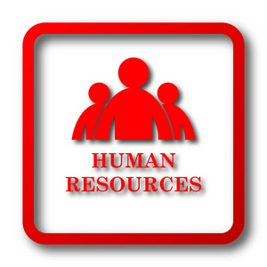 人力资源图标。白色背景上的互联网按钮