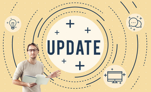 使用更新的商人使用笔记本电脑的人云上传矢量图标数据交换隔离矢量