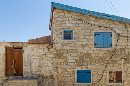 传统村庄的房子里山的 Lofou，塞浦路斯