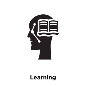 学习图标矢量隔离在白色背景上, 标志概念的学习标志在透明背景下, 填充黑色符号